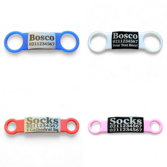 Purr. Meow. Woof. Collar ID Cat & Dog Pet Tags