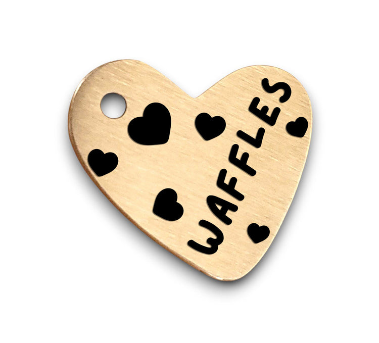 Asymmetrical Heart | Bespoke Brass | Cat & Dog Pet ID Tag