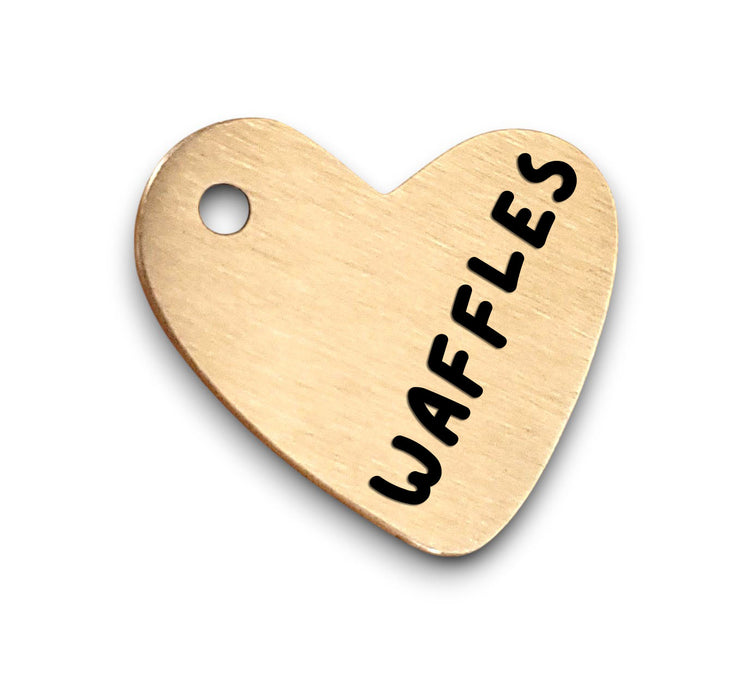 Asymmetrical Heart | Bespoke Brass | Cat & Dog Pet ID Tag