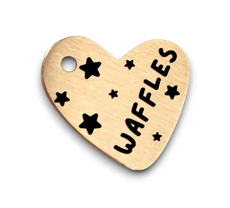 Asymmetrical Heart | Bespoke Brass | Cat & Dog Pet ID Tag