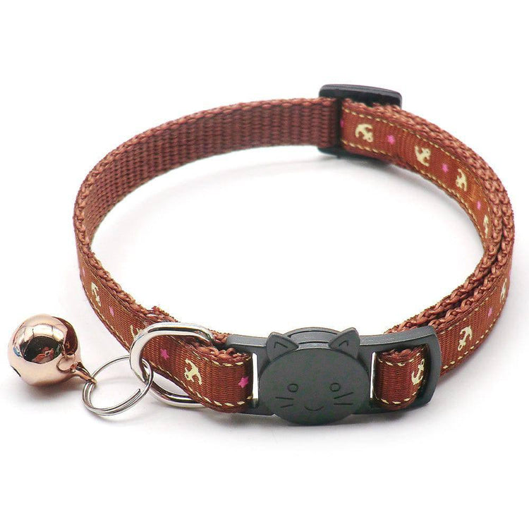 ⭐️Purr. Meow. Woof.⭐️ - Anchor Breakaway Safety Cat Collar - Brown