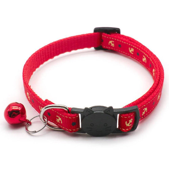 ⭐️Purr. Meow. Woof.⭐️ - Anchor Breakaway Safety Cat Collar - Red