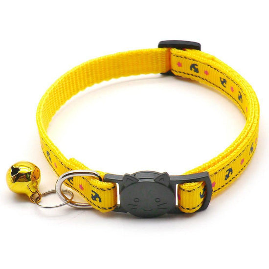 ⭐️Purr. Meow. Woof.⭐️ - Anchor Breakaway Safety Kitten Collar - Yellow