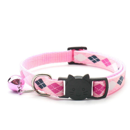 ⭐️Purr. Meow. Woof.⭐️ - Argyle Breakaway Safety Cat Collar - Pink