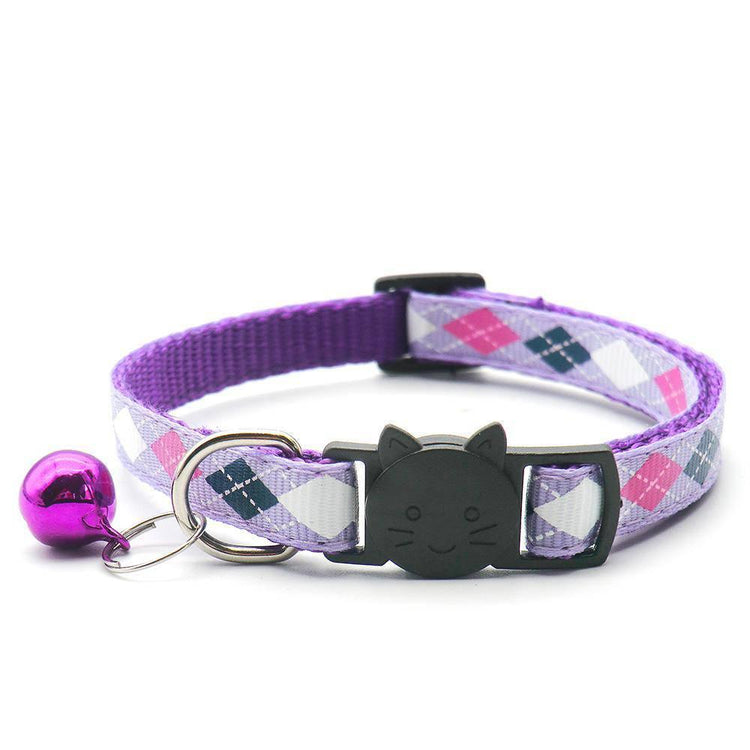 ⭐️Purr. Meow. Woof.⭐️ - Argyle Breakaway Safety Cat Collar - Purple