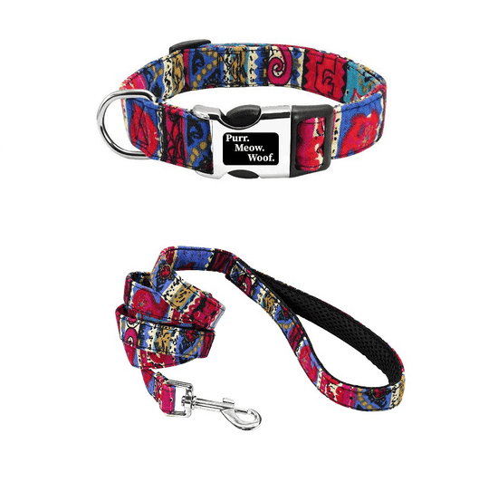 ⭐️Purr. Meow. Woof.⭐️ - Artistic Dog Collar - Red / S / Yes!