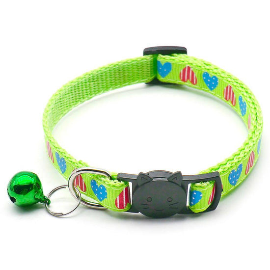⭐️Purr. Meow. Woof.⭐️ - Big Heart Breakaway Safety Cat Collar - Lime