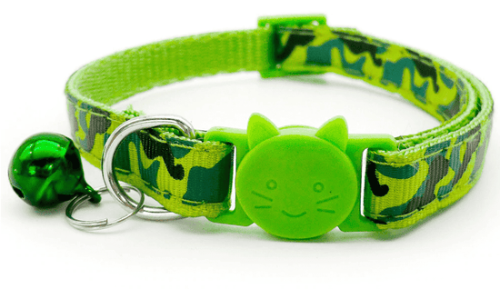 ⭐️Purr. Meow. Woof.⭐️ - Black Camouflage Breakaway Safety Cat Collar - Green