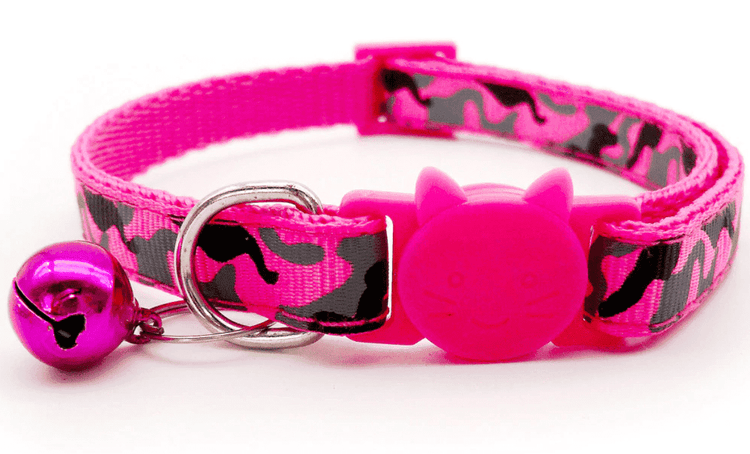 ⭐️Purr. Meow. Woof.⭐️ - Black Camouflage Breakaway Safety Cat Collar - HotPink