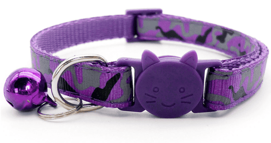 ⭐️Purr. Meow. Woof.⭐️ - Black Camouflage Breakaway Safety Cat Collar - Purple