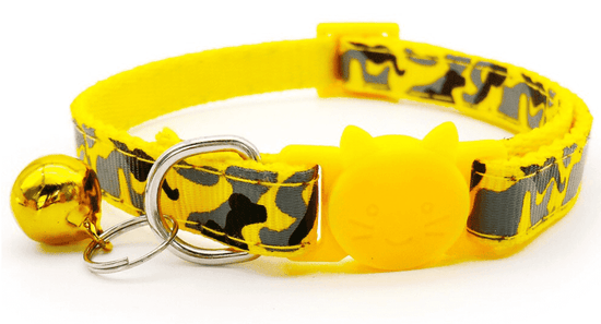⭐️Purr. Meow. Woof.⭐️ - Black Camouflage Breakaway Safety Cat Collar - Yellow