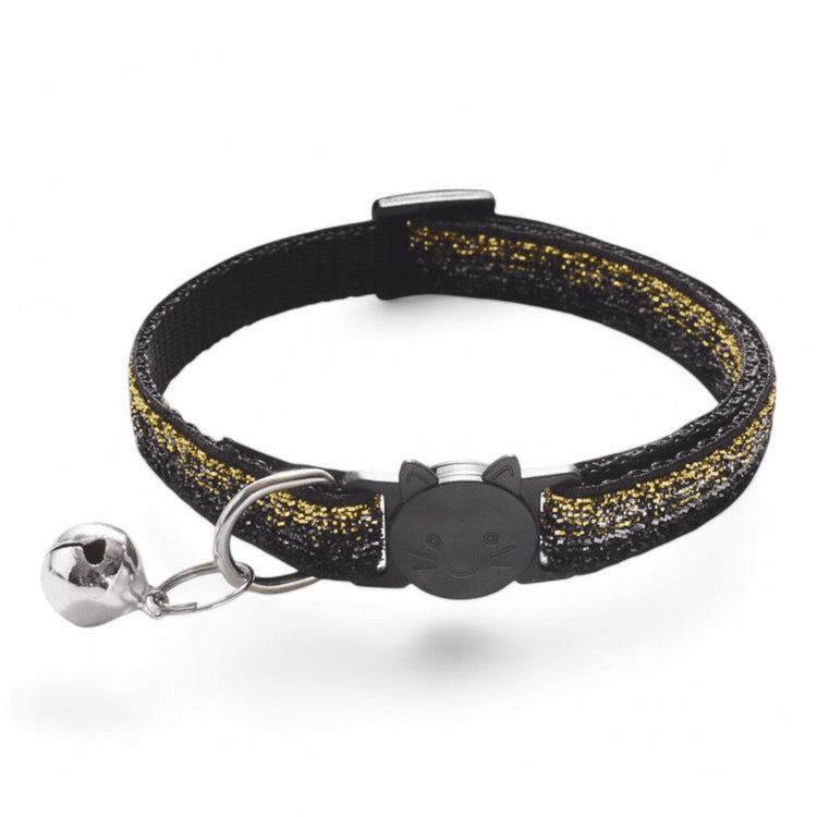 ⭐️Purr. Meow. Woof.⭐️ - Bling Breakaway Safety Cat & Kitten Collar - Black / Cat