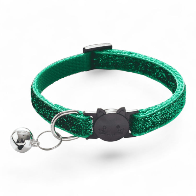 ⭐️Purr. Meow. Woof.⭐️ - Bling Breakaway Safety Cat & Kitten Collar - Green / Cat