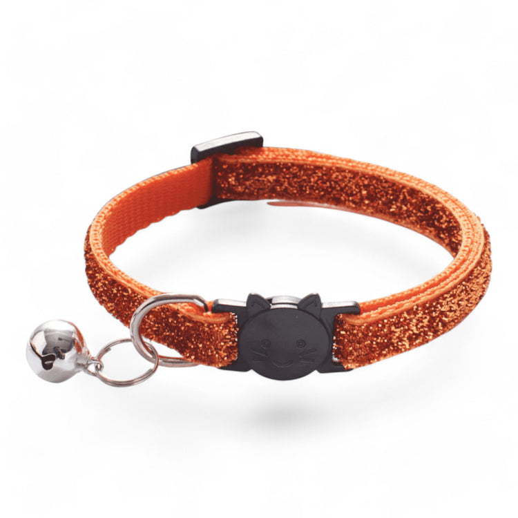 ⭐️Purr. Meow. Woof.⭐️ - Bling Breakaway Safety Cat & Kitten Collar - Orange / Cat