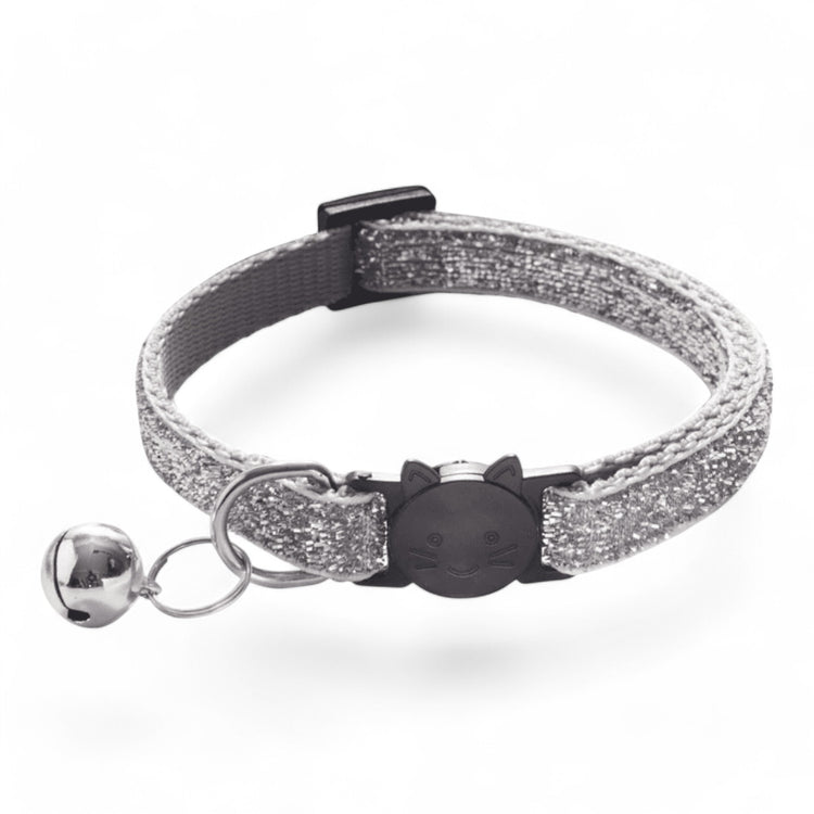 ⭐️Purr. Meow. Woof.⭐️ - Bling Breakaway Safety Cat & Kitten Collar - Silver / Cat