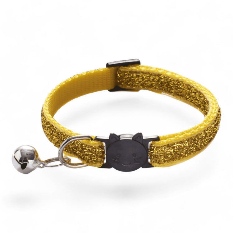 ⭐️Purr. Meow. Woof.⭐️ - Bling Breakaway Safety Cat & Kitten Collar - Yellow / Cat