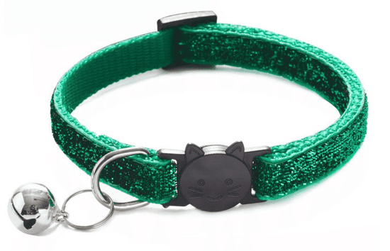 ⭐️Purr. Meow. Woof.⭐️ - Bling Breakaway Safety Cat Collar - Green