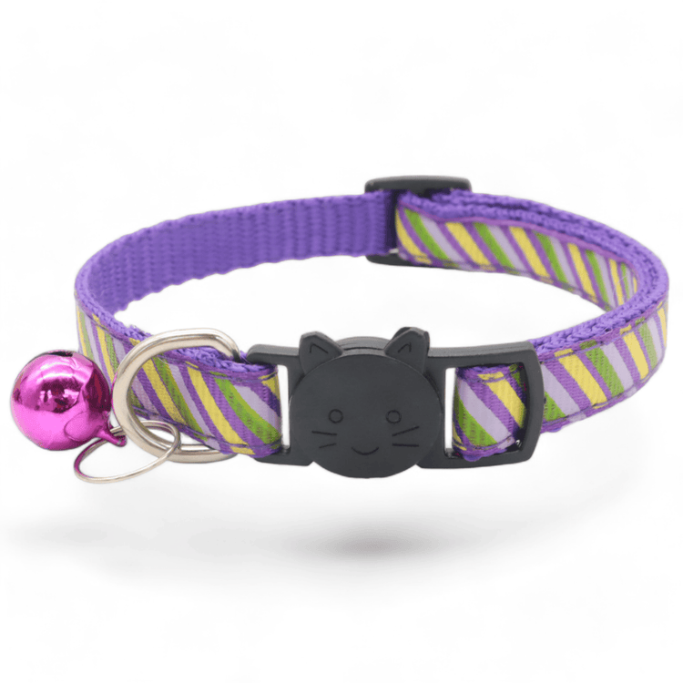 ⭐️Purr. Meow. Woof.⭐️ - Candy Cane Breakaway Safety Cat & Kitten Collar - Purple / Cat