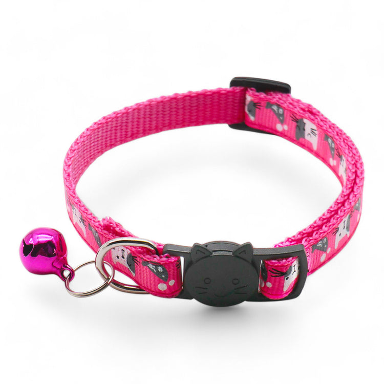 ⭐️Purr. Meow. Woof.⭐️ - Cat & Fish Breakaway Safety Cat & Kitten Collar - HotPink / Cat
