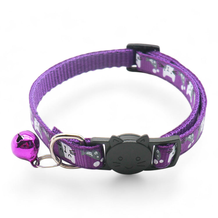 ⭐️Purr. Meow. Woof.⭐️ - Cat & Fish Breakaway Safety Cat & Kitten Collar - Purple / Cat