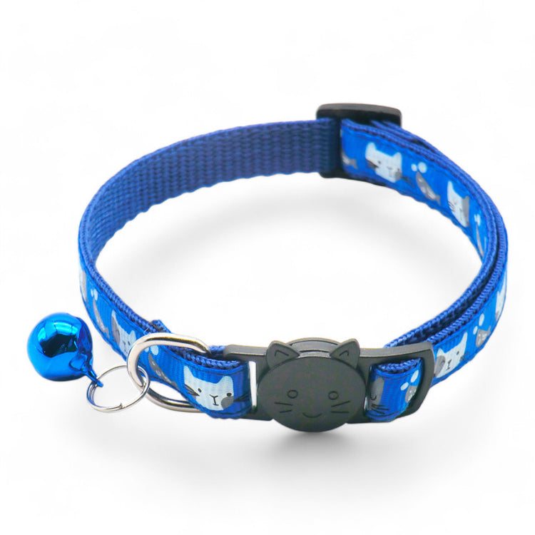 ⭐️Purr. Meow. Woof.⭐️ - Cat & Fish Breakaway Safety Cat & Kitten Collar - RoyalBlue / Cat