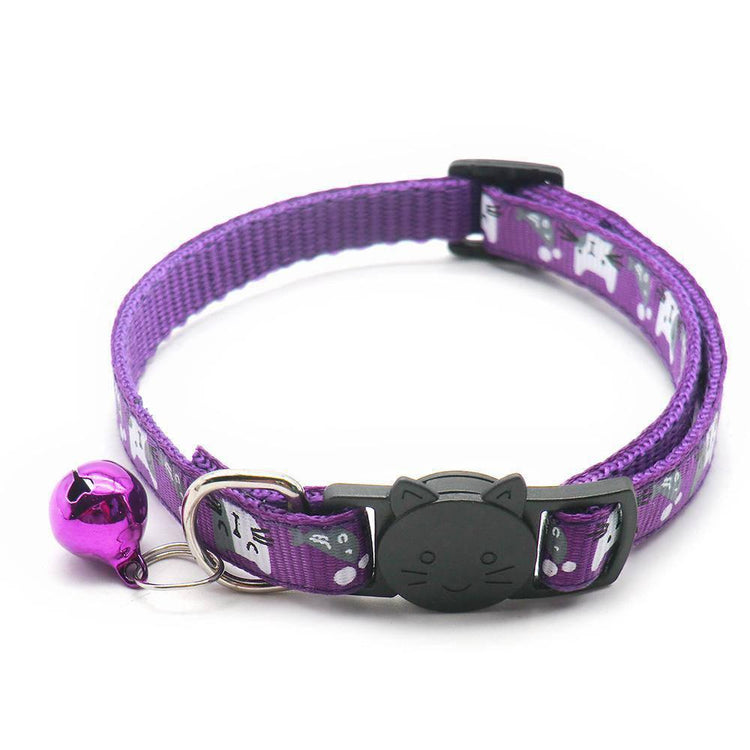 ⭐️Purr. Meow. Woof.⭐️ - Cat & Fish Breakaway Safety Cat Collar - Purple