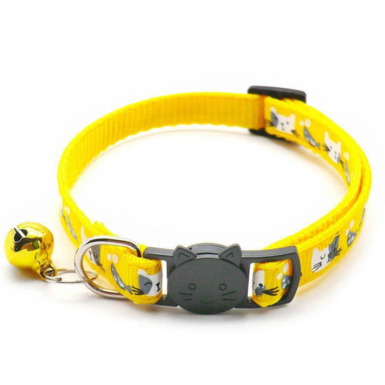 ⭐️Purr. Meow. Woof.⭐️ - Cat & Fish Breakaway Safety Cat Collar - Yellow