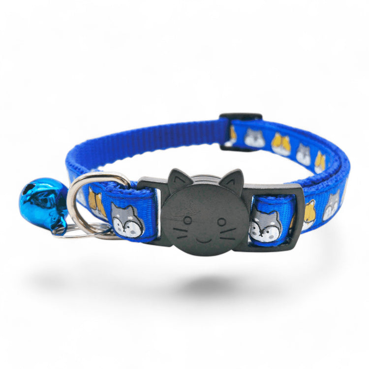 ⭐️Purr. Meow. Woof.⭐️ - Cat Face Breakaway Safety Cat & Kitten Collar - Royalblue / Cat