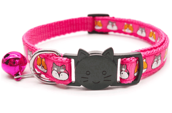 ⭐️Purr. Meow. Woof.⭐️ - Cat Face Breakaway Safety Cat Collar - HotPink