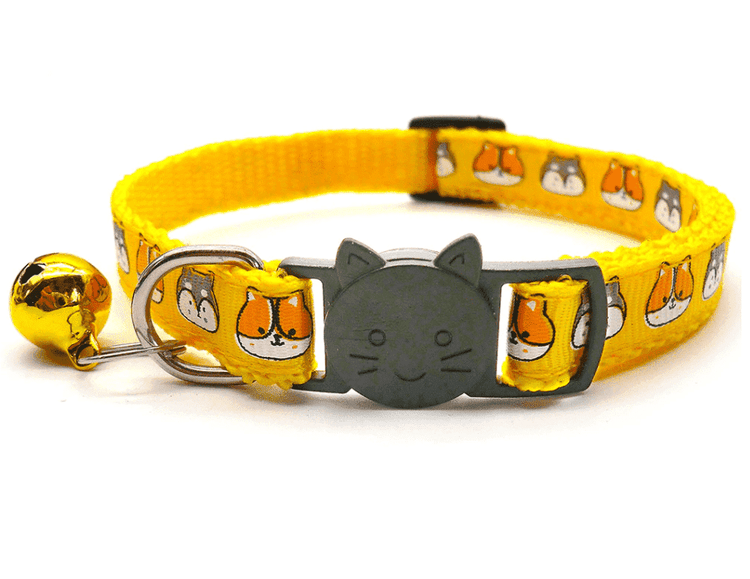 ⭐️Purr. Meow. Woof.⭐️ - Cat Face Breakaway Safety Kitten Collar - Yellow