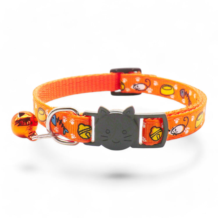 ⭐️Purr. Meow. Woof.⭐️ - Cat Favourites Breakaway Safety Cat & Kitten Collar - Orange / Cat