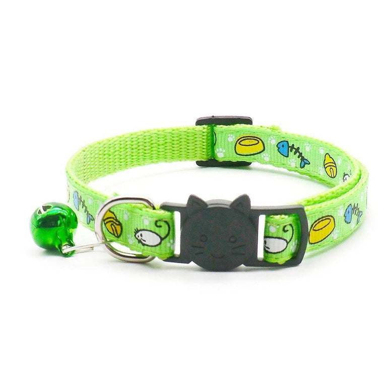 ⭐️Purr. Meow. Woof.⭐️ - Cat Favourites Breakaway Safety Cat Collar - Green