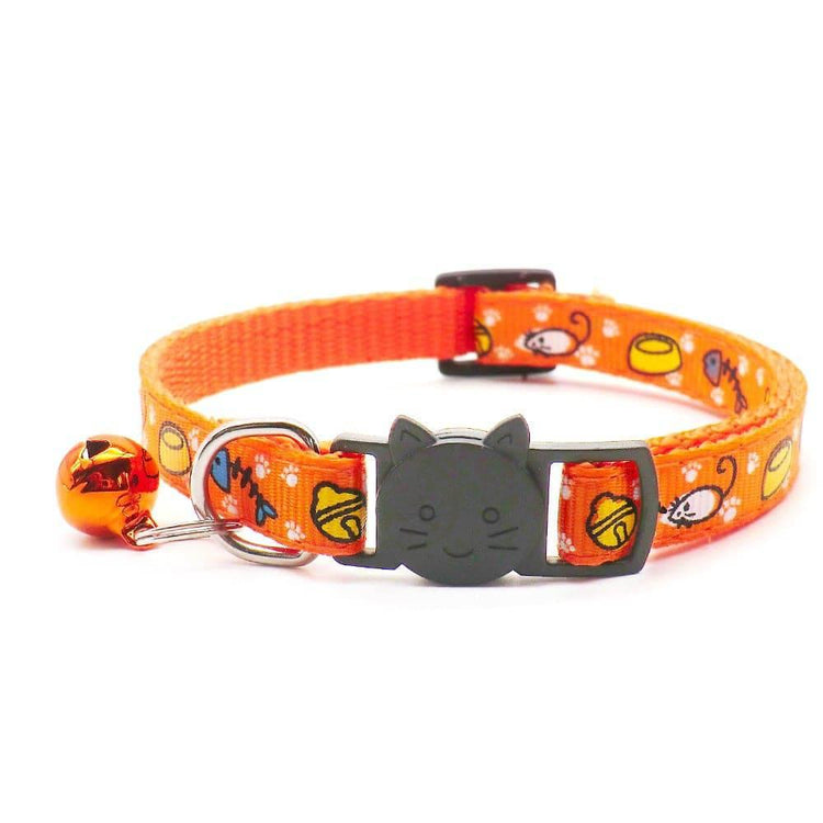 ⭐️Purr. Meow. Woof.⭐️ - Cat Favourites Breakaway Safety Kitten Collar - Orange