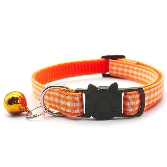⭐️Purr. Meow. Woof.⭐️ - Check Breakaway Safety Cat Collar - Orange