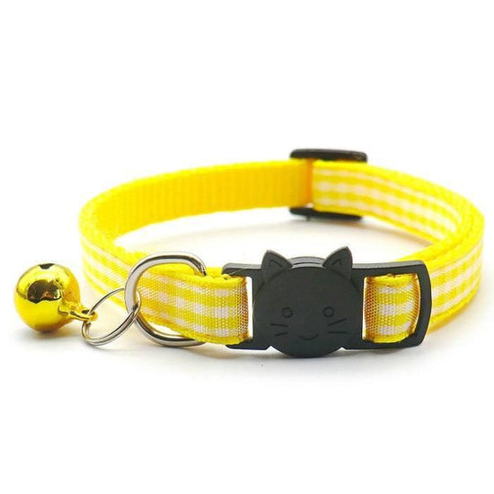 ⭐️Purr. Meow. Woof.⭐️ - Check Breakaway Safety Kitten Collar - Yellow