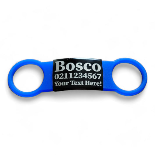 ⭐️Purr. Meow. Woof.⭐️ - Collar ID Name, Number & Custom Text Cat & Dog ID Pet Tag - Small (Cat) / Silver / LightPink