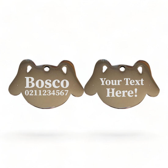 ⭐️Purr. Meow. Woof.⭐️ - Custom Text Dog | Mirror Stainless | Dog ID Pet Tag - Silver