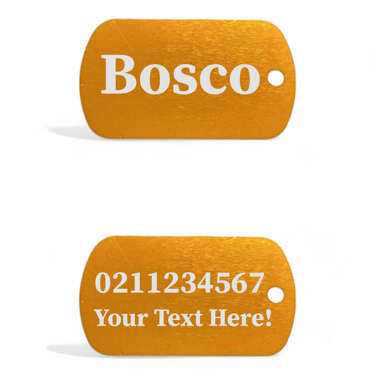 ⭐️Purr. Meow. Woof.⭐️ - Custom Text Military Dog ID Pet Tag - Gold