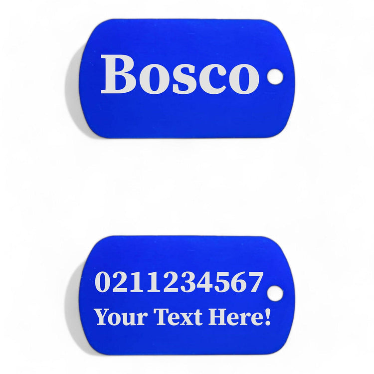 ⭐️Purr. Meow. Woof.⭐️ - Custom Text Military Dog ID Pet Tag - RoyalBlue