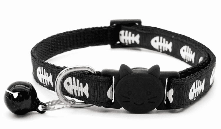 ⭐️Purr. Meow. Woof.⭐️ - Fish Breakaway Safety Cat Collar - Black