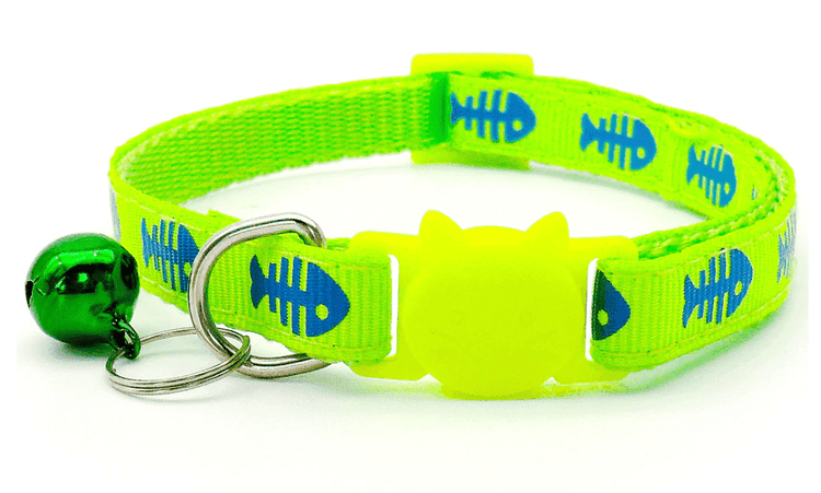 ⭐️Purr. Meow. Woof.⭐️ - Fish Breakaway Safety Cat Collar - Lime