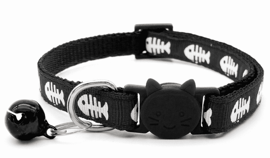 ⭐️Purr. Meow. Woof.⭐️ - Fish Breakaway Safety Kitten Collar - Black