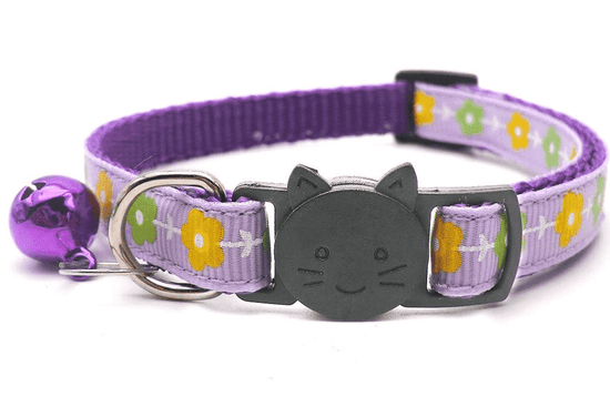 ⭐️Purr. Meow. Woof.⭐️ - Flower Breakaway Safety Cat Collar - Purple