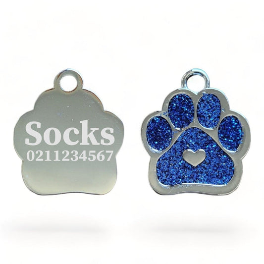 ⭐️Purr. Meow. Woof.⭐️ - Heart PP Cat ID Pet Tag - DodgerBlue