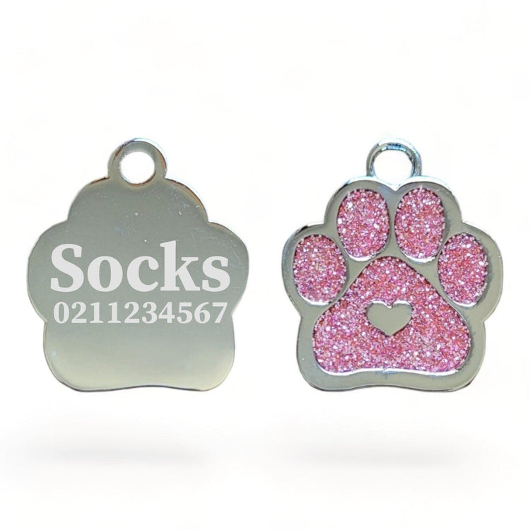 ⭐️Purr. Meow. Woof.⭐️ - Heart PP Cat ID Pet Tag - LightPink