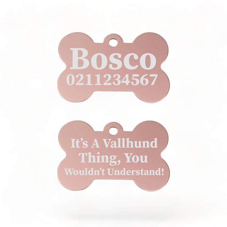 ⭐️Purr. Meow. Woof.⭐️ - It's a ... Breed Thing, You Wouldn't Understand | Bone Aluminium | Dog ID Pet Tag - LightPink