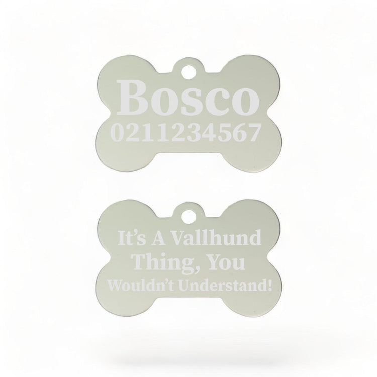 ⭐️Purr. Meow. Woof.⭐️ - It's a ... Breed Thing, You Wouldn't Understand | Bone Aluminium | Dog ID Pet Tag - Silver