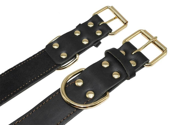 ⭐️Purr. Meow. Woof.⭐️ - Leather Commander Dog Collar - Black / S / No