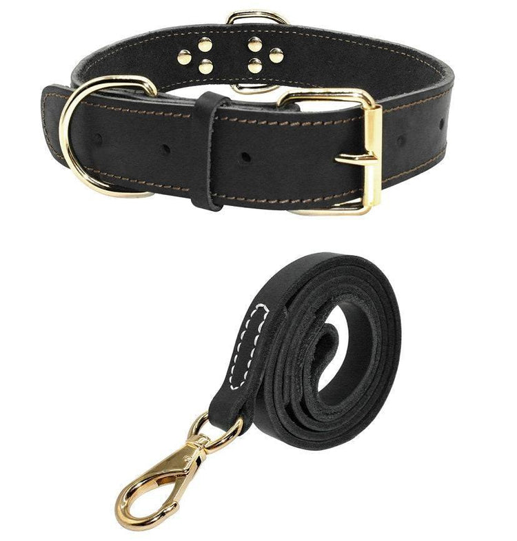 ⭐️Purr. Meow. Woof.⭐️ - Leather Commander Dog Collar - Black / S / Yes!