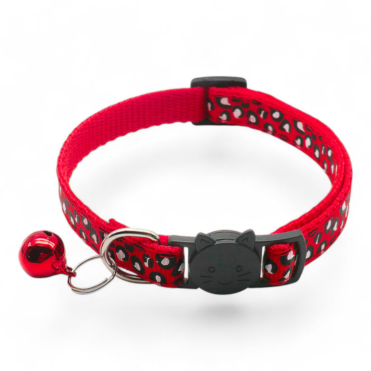 ⭐️Purr. Meow. Woof.⭐️ - Leopard Print Breakaway Safety Cat & Kitten Collar - Red / Cat